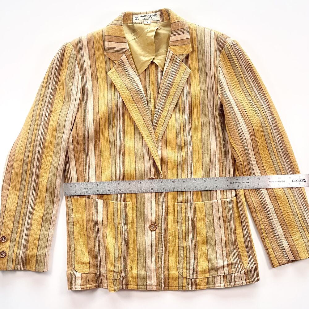 Vintage 1960's Tokyo Women Gold Stripe French Inspired Blazer 7 Small - Picture 11 of 13